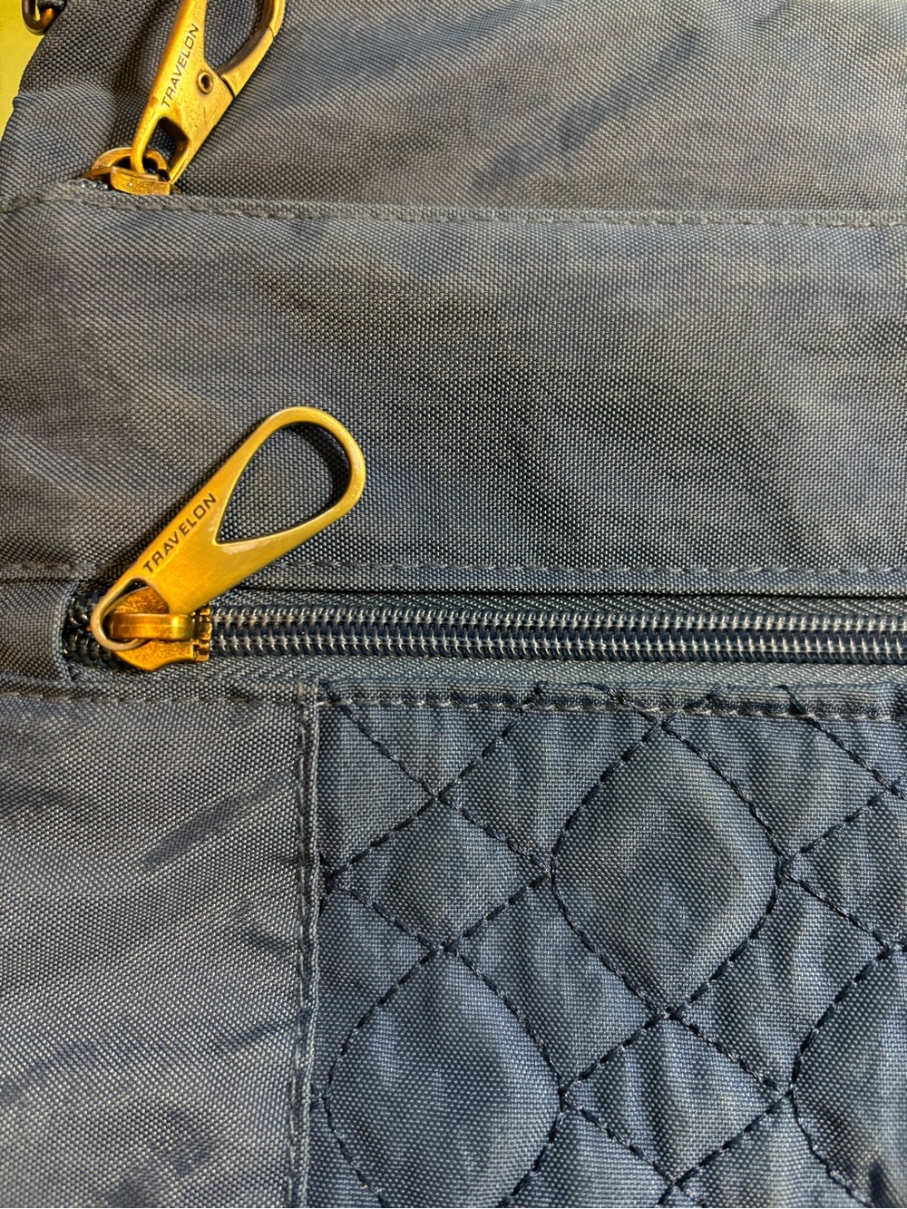Travelon Quilted Crossbody Shoulder Bag - Navy - Picture 6 of 6
